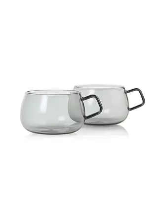 AD HOC | Tee Tassen 2er Set YUNA 400ml Glas / Grau | 